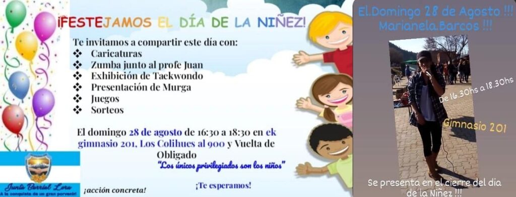 Flyer Día de la Niñez. Cambio de fecha y lugar