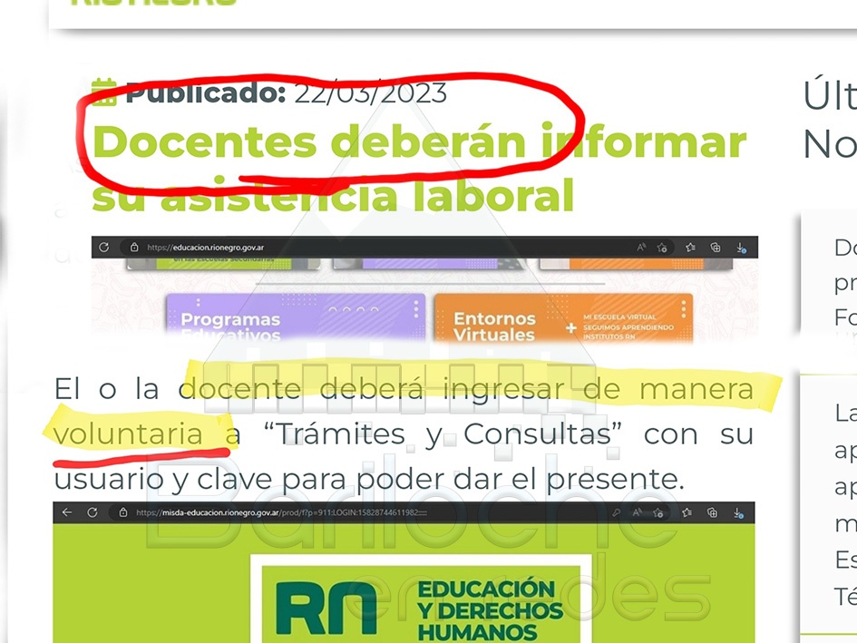 contradicción del gobierno rionegrino