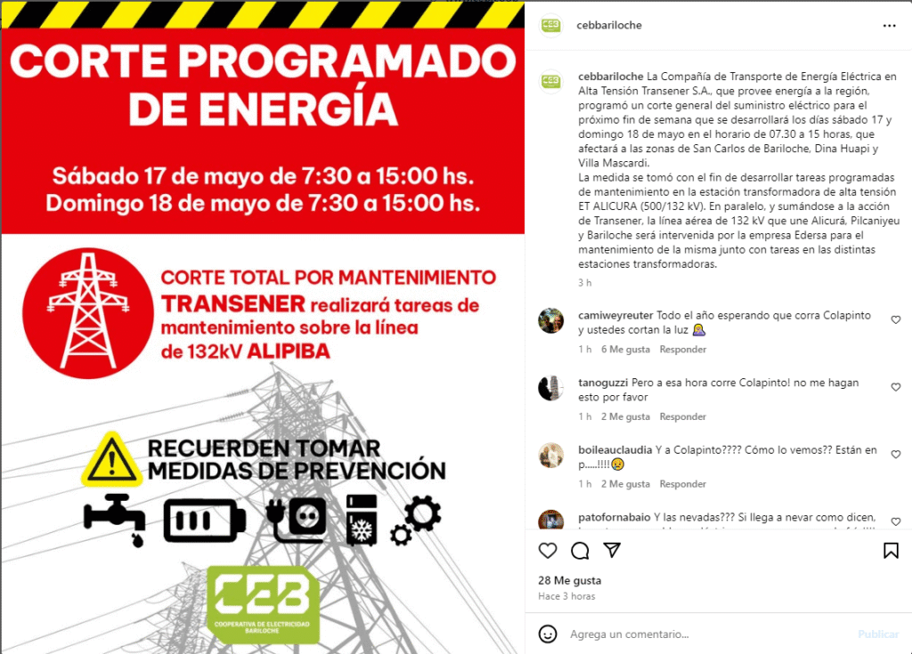 corte informado por la CEB
