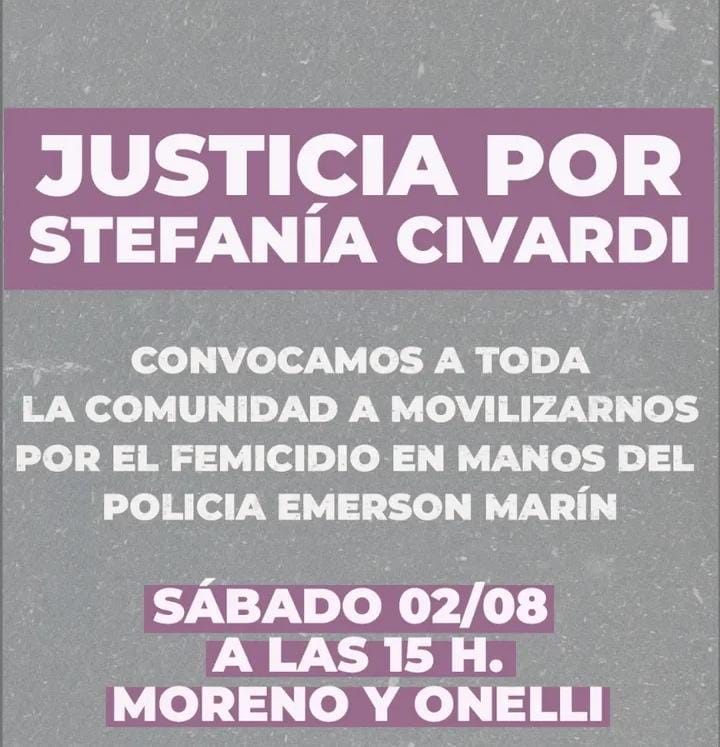 Convocan a una marcha tras el femicidio de Stefania Civardi