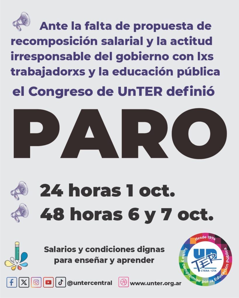 UnTER anunció medidas de fuerza