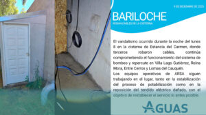 Vandalismo y turbiedad agravan la crisis del agua en Bariloche