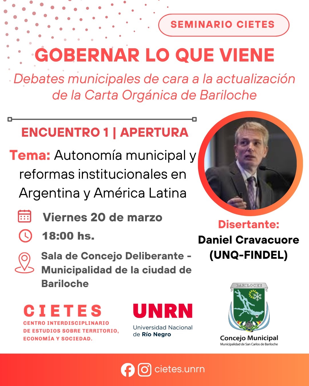 CIETES reivindica autonomía municipal para el futuro de Bariloche