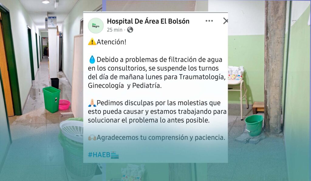 ASSPUR denuncia el colapso hospitalario por filtraciones.