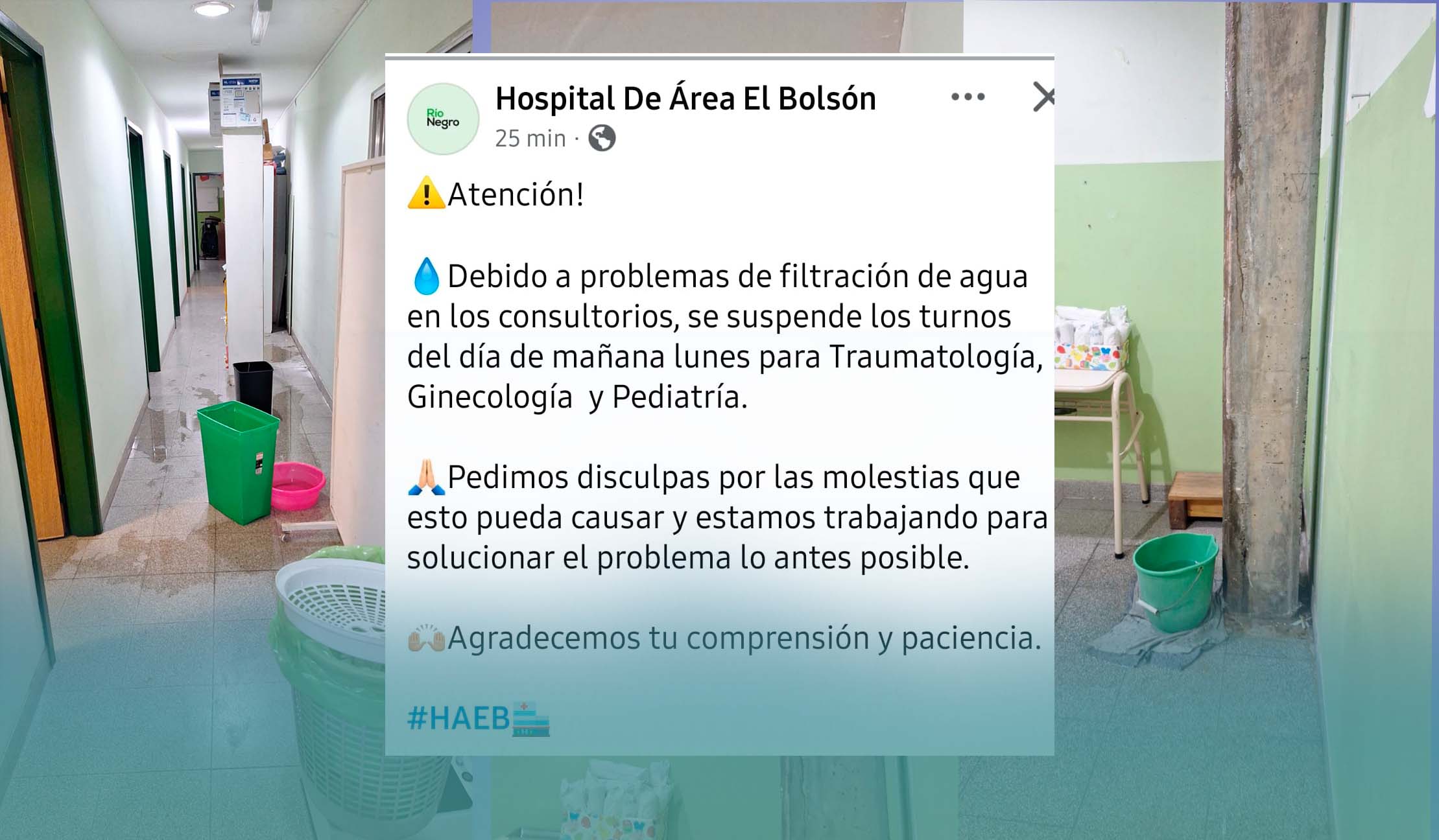 ASSPUR denuncia el colapso hospitalario por filtraciones.