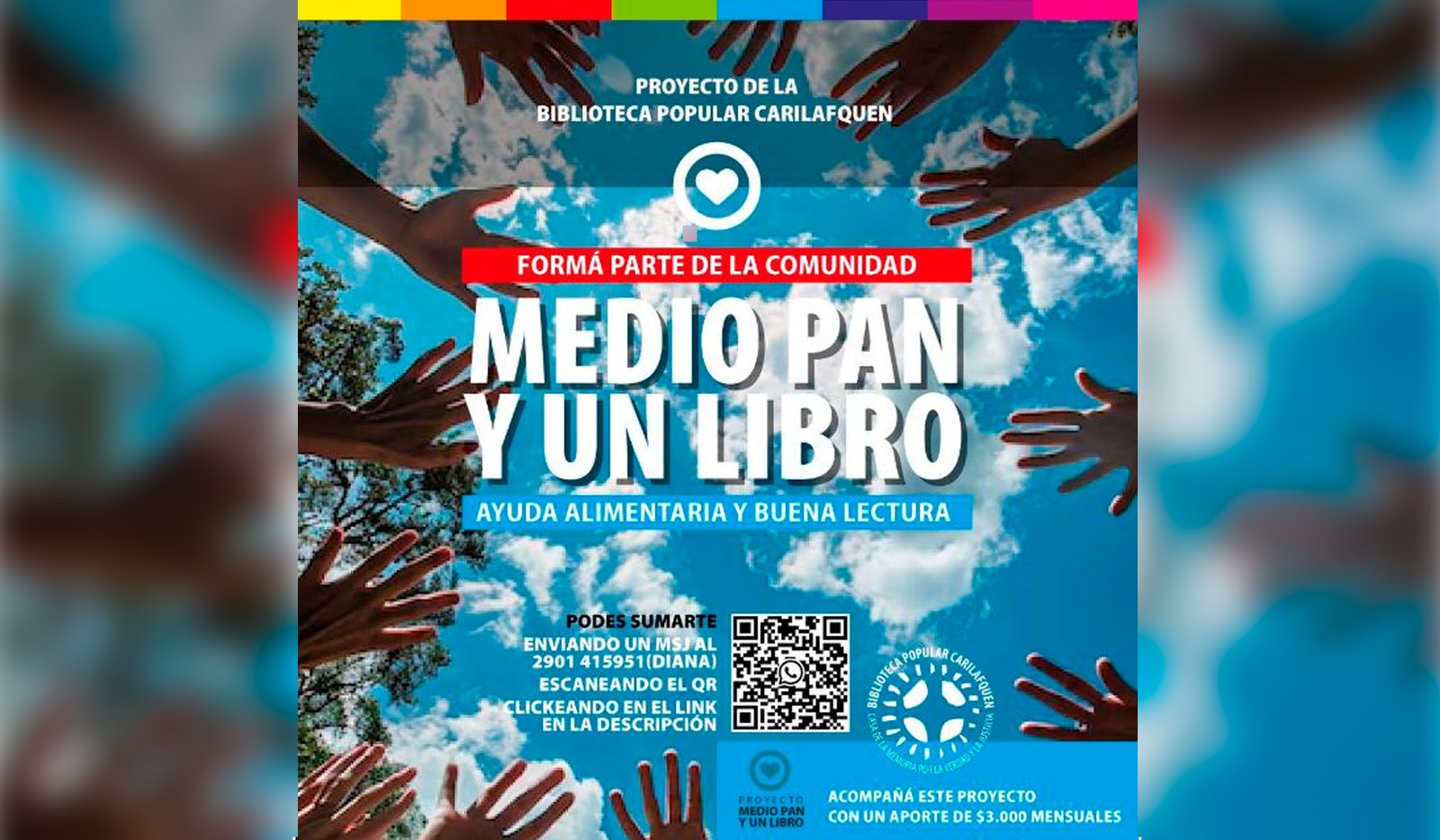 Una biblioteca de Bariloche junta fondos para dar vales de alimentos