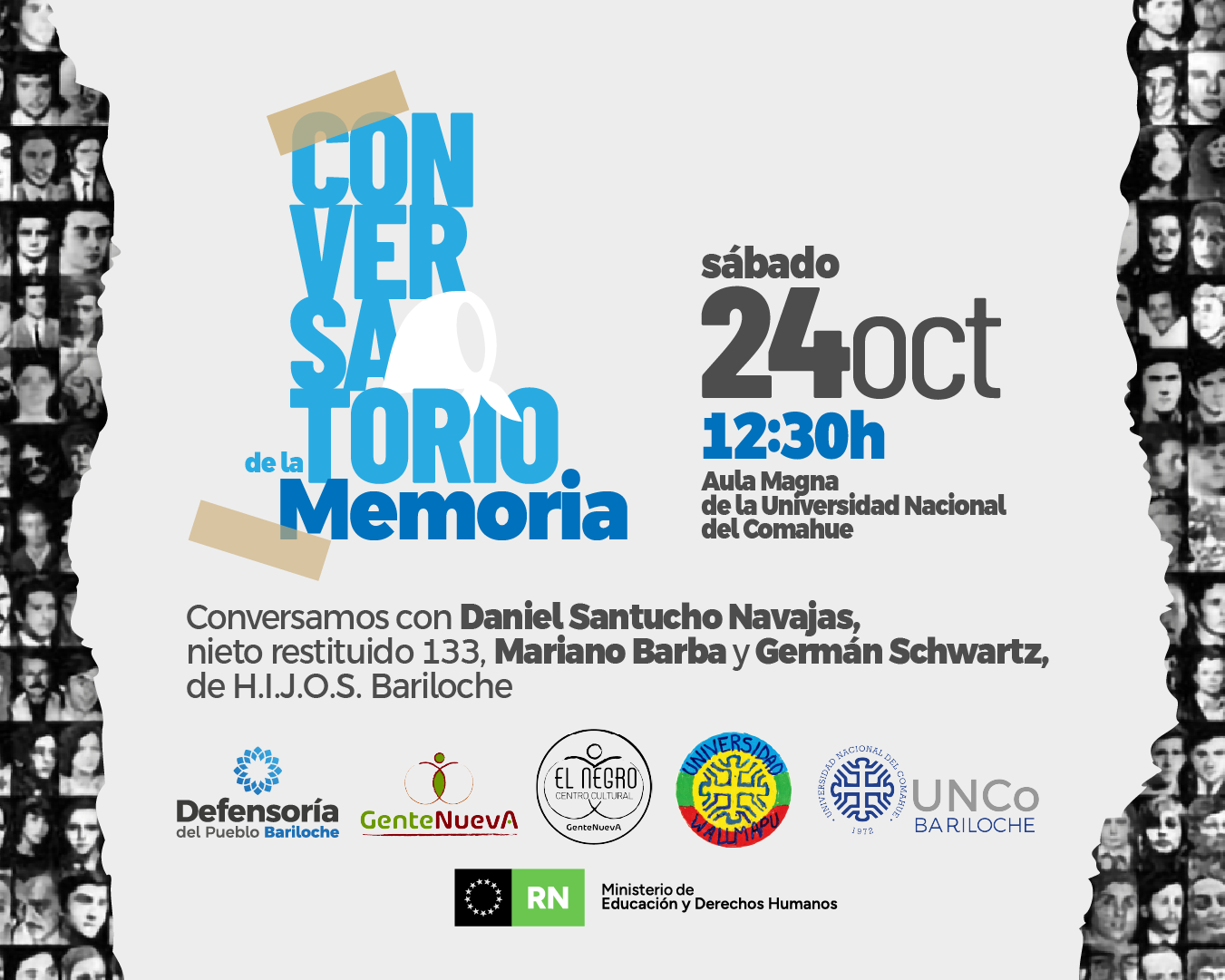 El nieto restituido 133 participa de un conversatorio en Bariloche